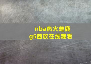 nba热火雄鹿g5回放在线观看