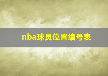 nba球员位置编号表