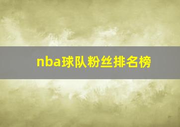 nba球队粉丝排名榜