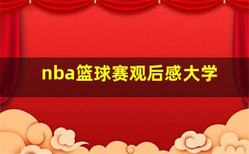 nba篮球赛观后感大学