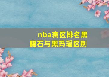 nba赛区排名黑曜石与黑玛瑙区别