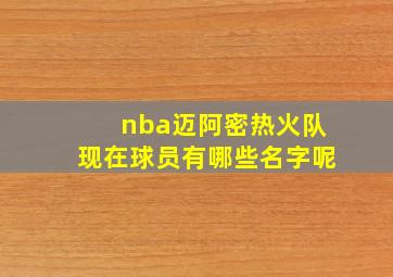 nba迈阿密热火队现在球员有哪些名字呢