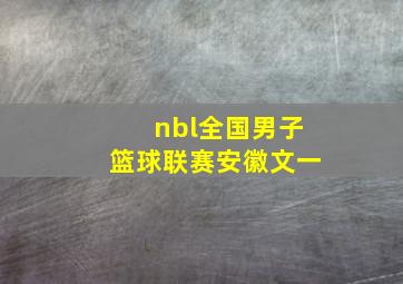 nbl全国男子篮球联赛安徽文一