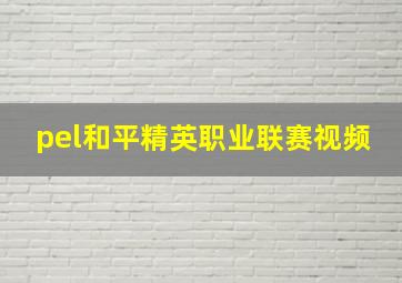 pel和平精英职业联赛视频