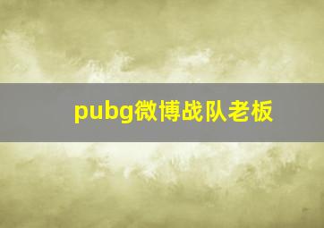 pubg微博战队老板