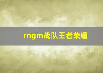 rngm战队王者荣耀