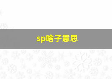 sp啥子意思