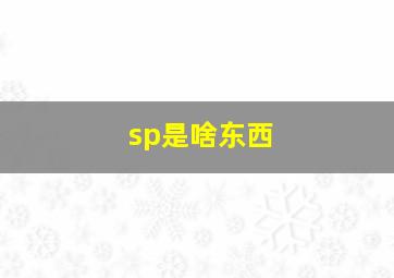 sp是啥东西