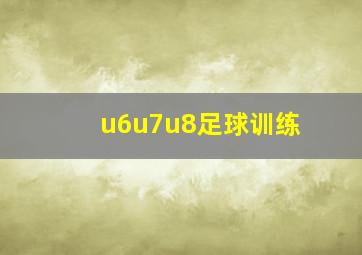 u6u7u8足球训练