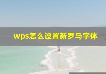 wps怎么设置新罗马字体