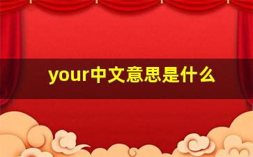 your中文意思是什么