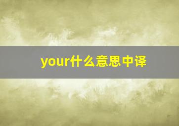 your什么意思中译