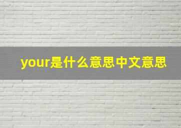 your是什么意思中文意思