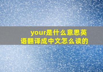 your是什么意思英语翻译成中文怎么读的