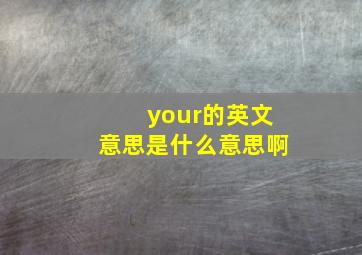 your的英文意思是什么意思啊