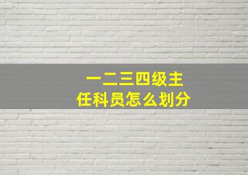 一二三四级主任科员怎么划分