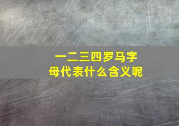 一二三四罗马字母代表什么含义呢