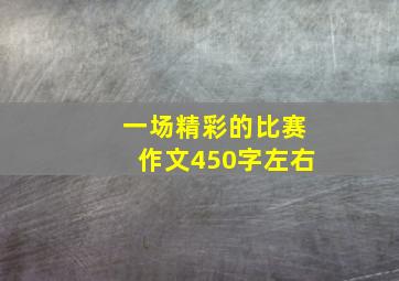 一场精彩的比赛作文450字左右