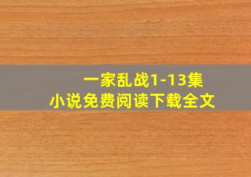 一家乱战1-13集小说免费阅读下载全文