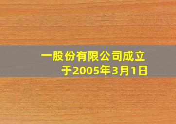 一股份有限公司成立于2005年3月1日