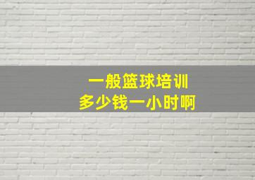 一般篮球培训多少钱一小时啊