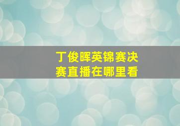 丁俊晖英锦赛决赛直播在哪里看