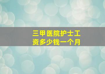 三甲医院护士工资多少钱一个月