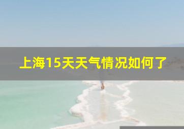 上海15天天气情况如何了