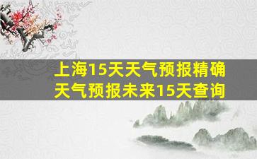 上海15天天气预报精确天气预报未来15天查询