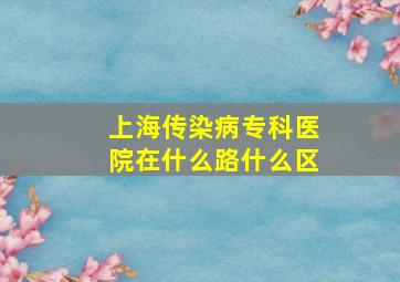 上海传染病专科医院在什么路什么区