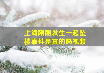 上海刚刚发生一起坠楼事件是真的吗视频