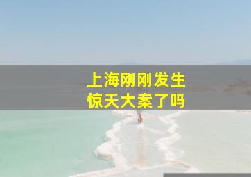 上海刚刚发生惊天大案了吗