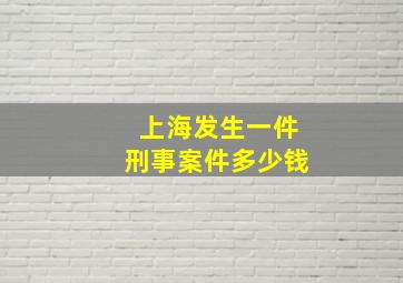 上海发生一件刑事案件多少钱