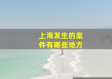 上海发生的案件有哪些地方