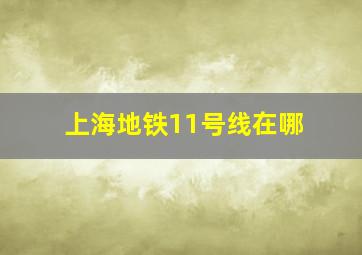 上海地铁11号线在哪