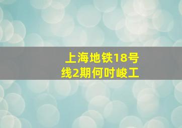 上海地铁18号线2期何吋峻工