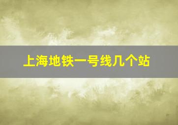 上海地铁一号线几个站