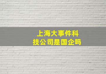 上海大事件科技公司是国企吗