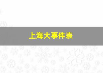 上海大事件表