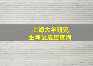 上海大学研究生考试成绩查询