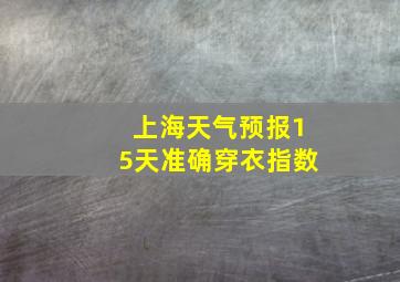 上海天气预报15天准确穿衣指数