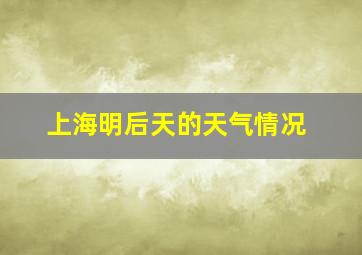 上海明后天的天气情况