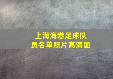 上海海港足球队员名单照片高清图