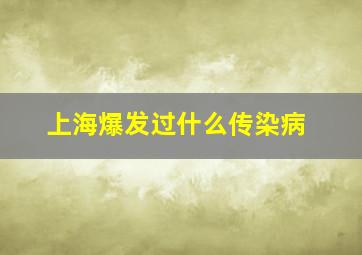 上海爆发过什么传染病