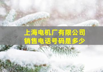 上海电机厂有限公司销售电话号码是多少