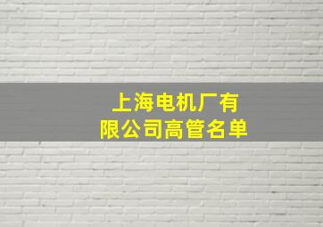 上海电机厂有限公司高管名单