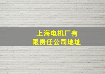 上海电机厂有限责任公司地址