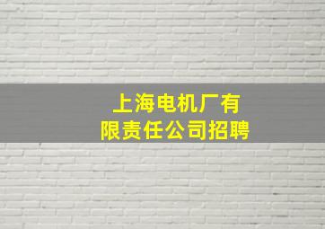 上海电机厂有限责任公司招聘