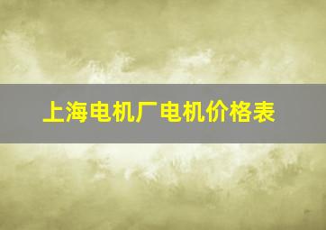 上海电机厂电机价格表