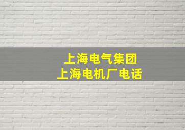 上海电气集团上海电机厂电话